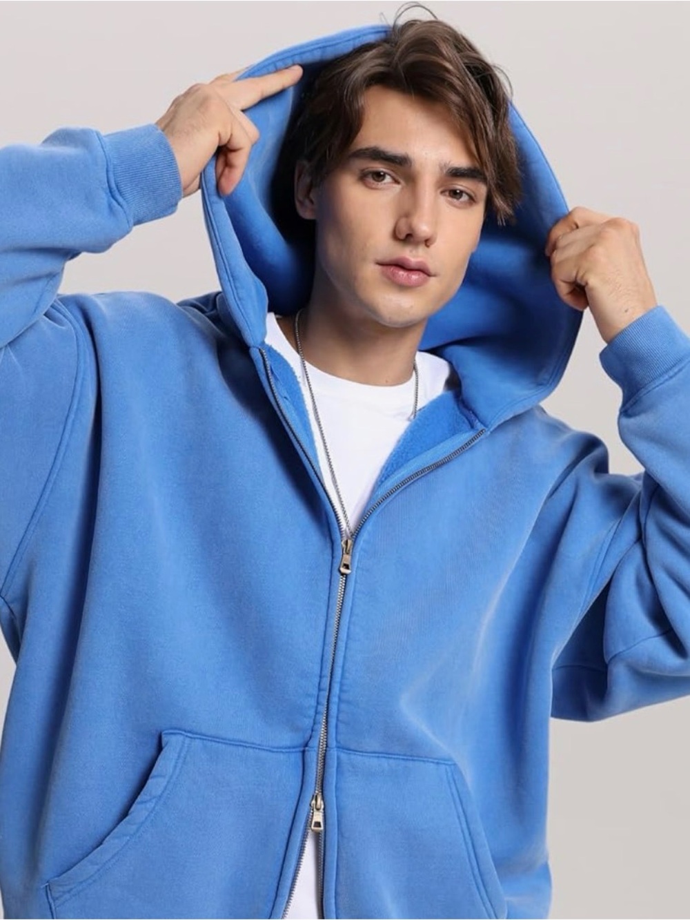 TikTok Viral oversized Hooded Sweatshirt with a double zipper